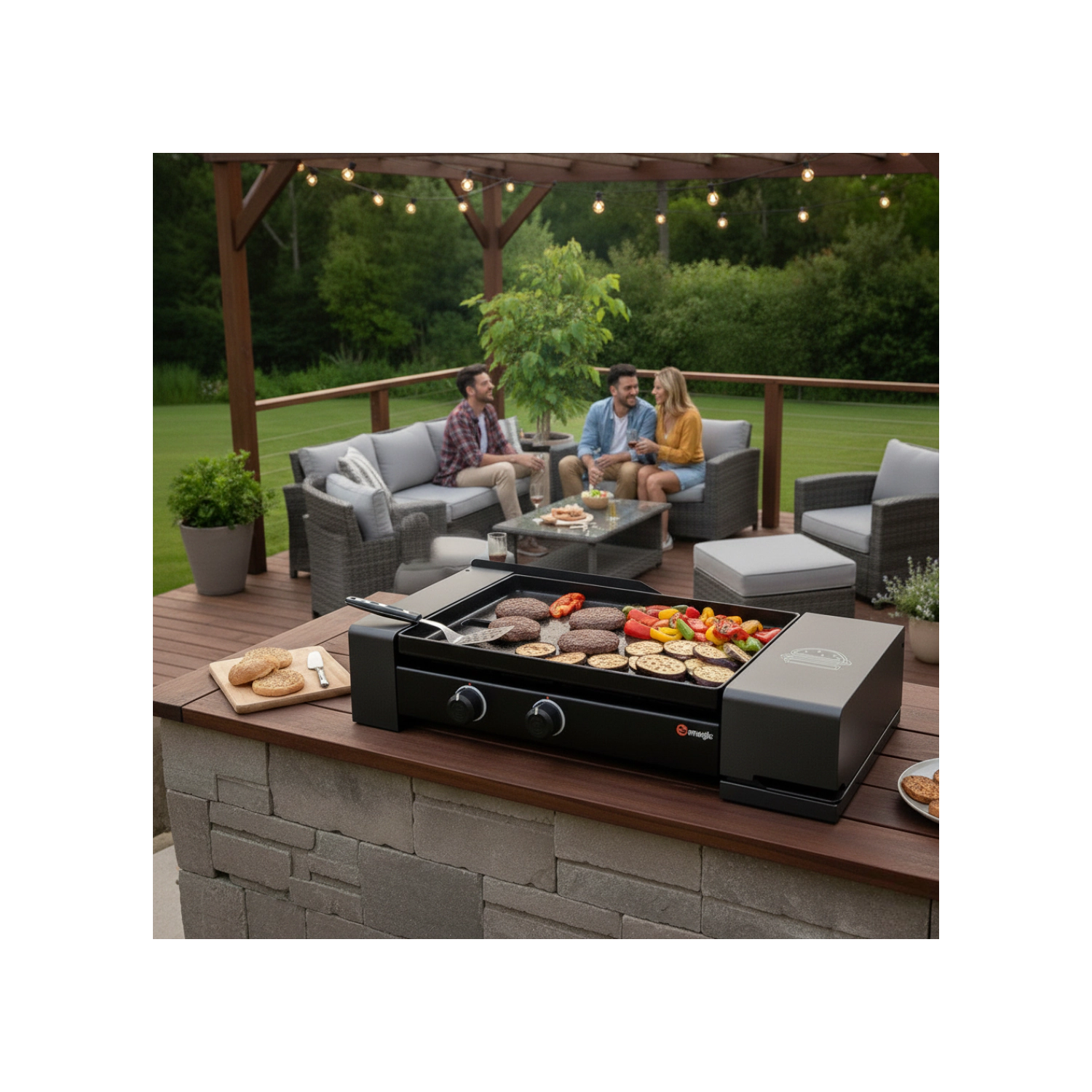 SOMAGIC - Plancha de gas especial hamburguesas 5,6kW